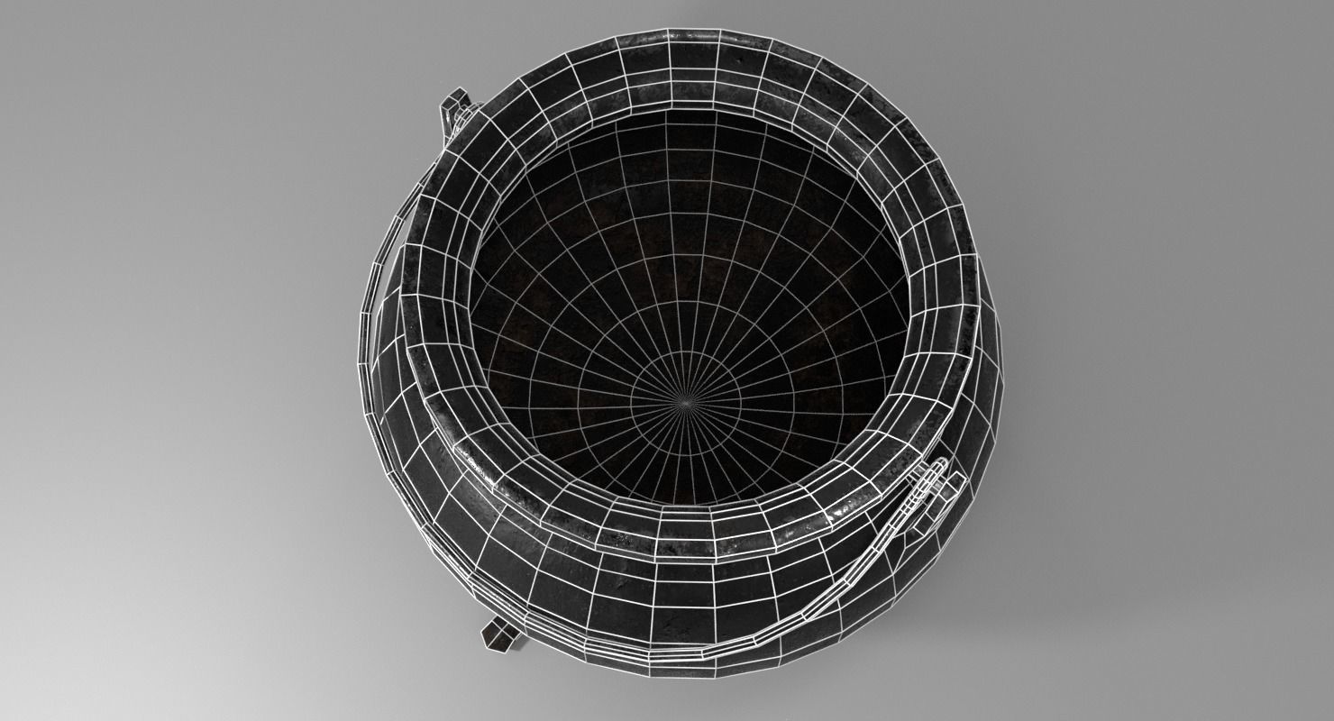 Cauldron Low-poly 3D model_8