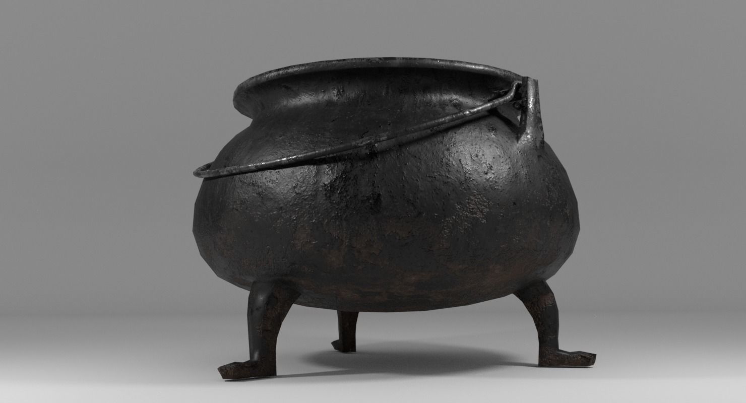Cauldron Low-poly 3D model_1