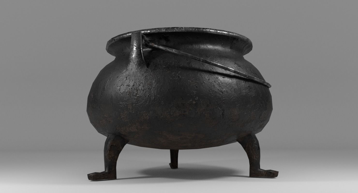Cauldron Low-poly 3D model_6