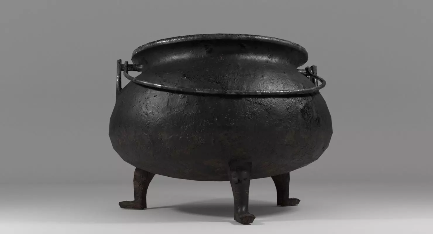 Cauldron Low-poly 3D model_0