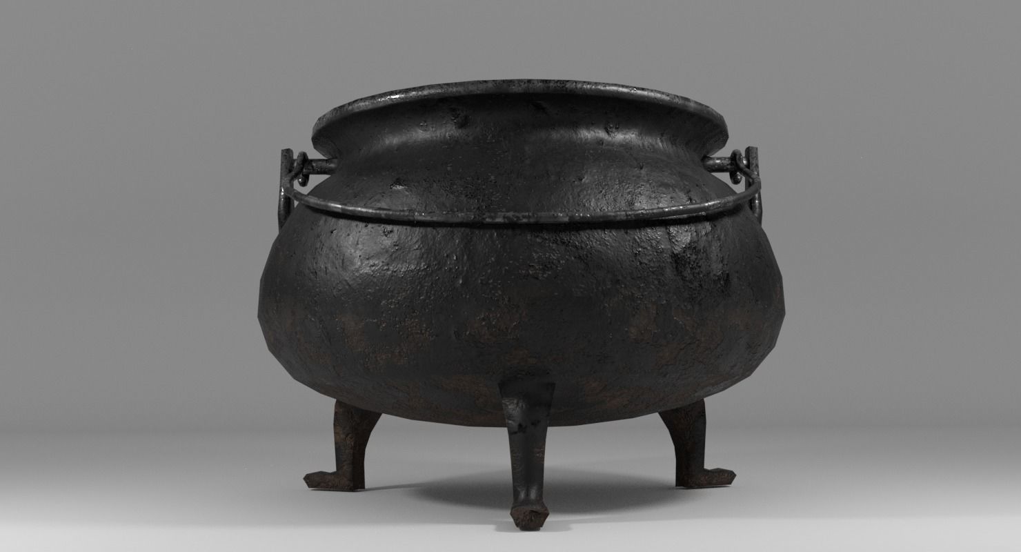 Cauldron Low-poly 3D model_5