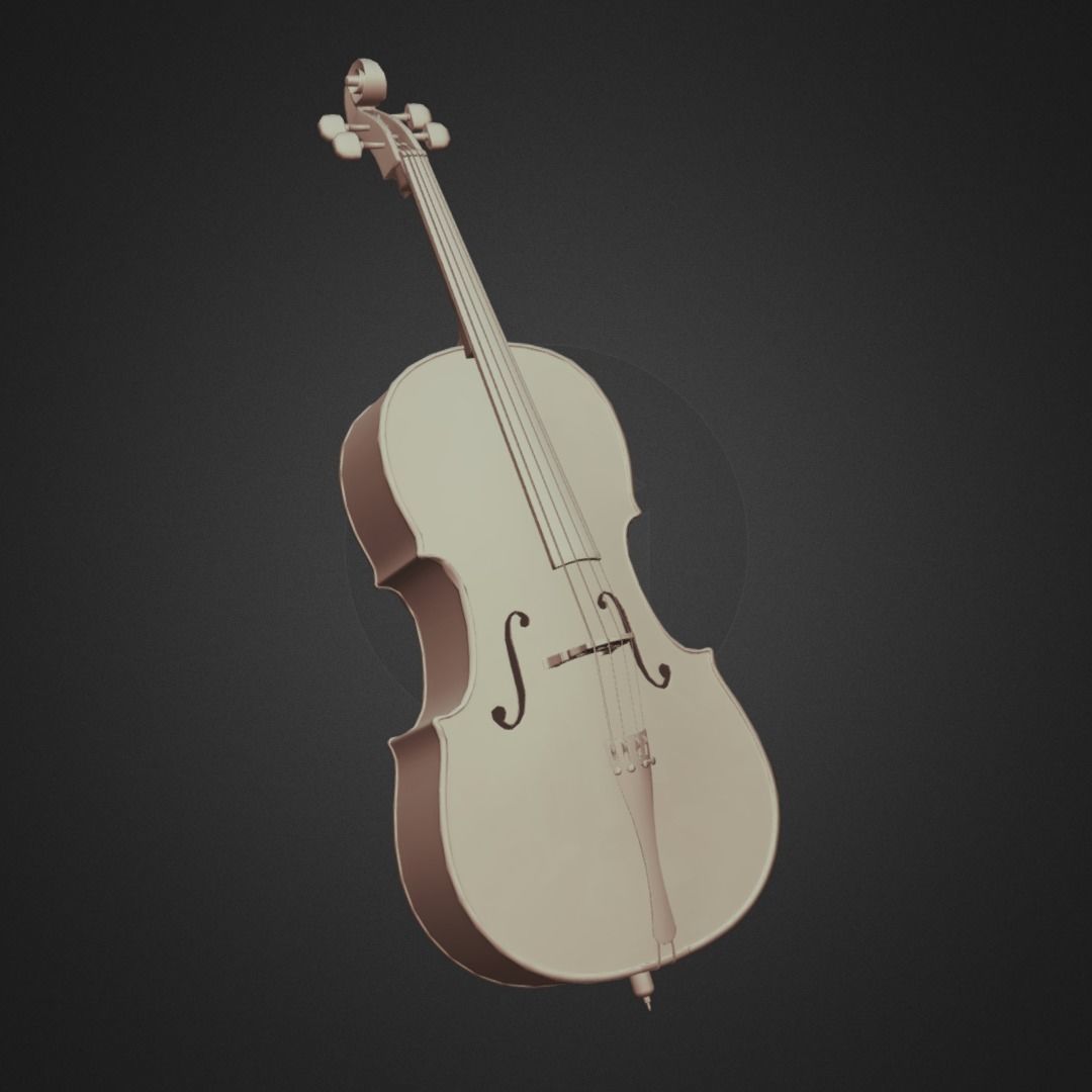 Classic Cello PBR Low-poly 3D model_4