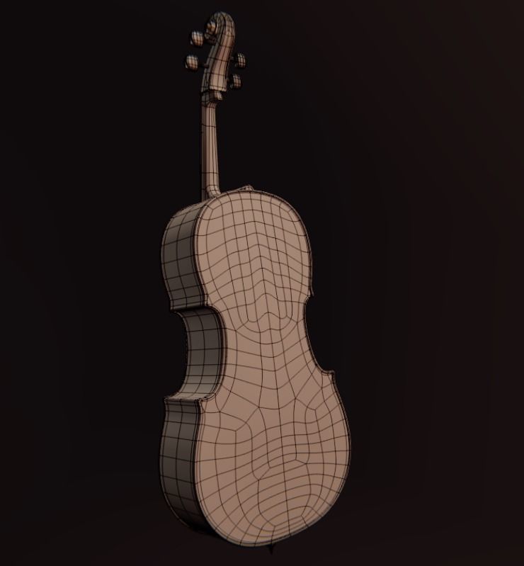 Classic Cello PBR Low-poly 3D model_8