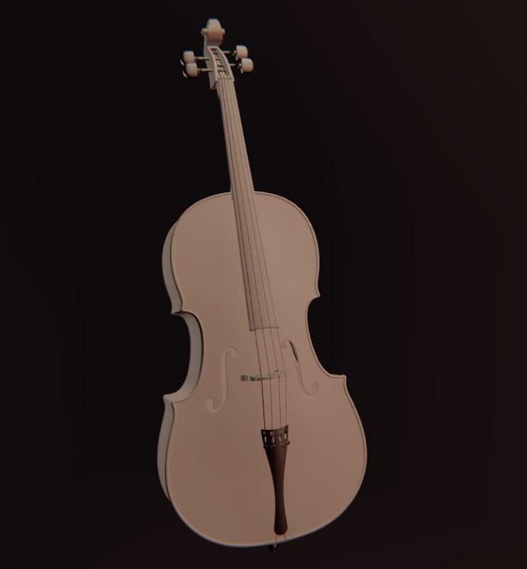 Classic Cello PBR Low-poly 3D model_6