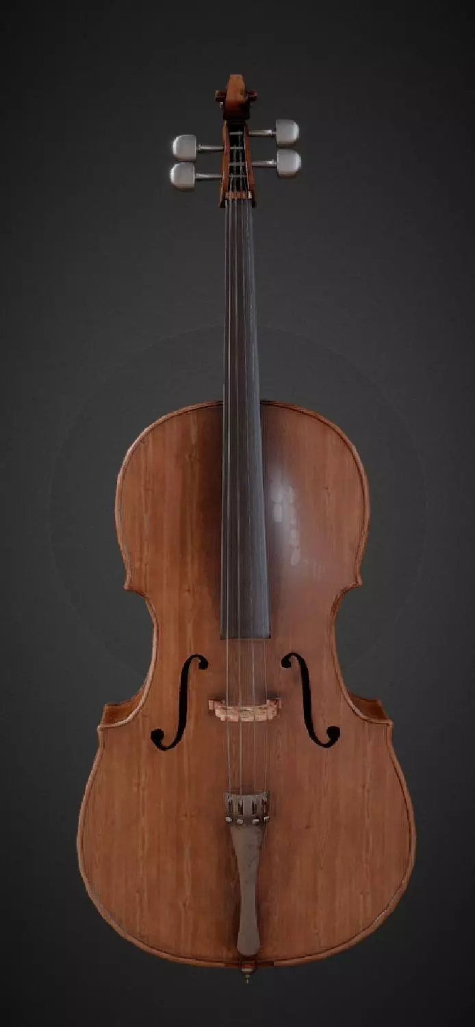 Classic Cello PBR Low-poly 3D model_0