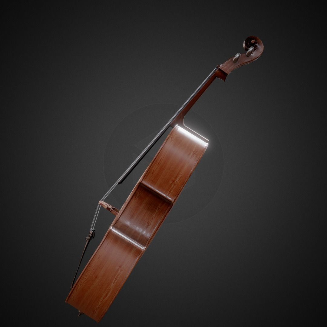 Classic Cello PBR Low-poly 3D model_3