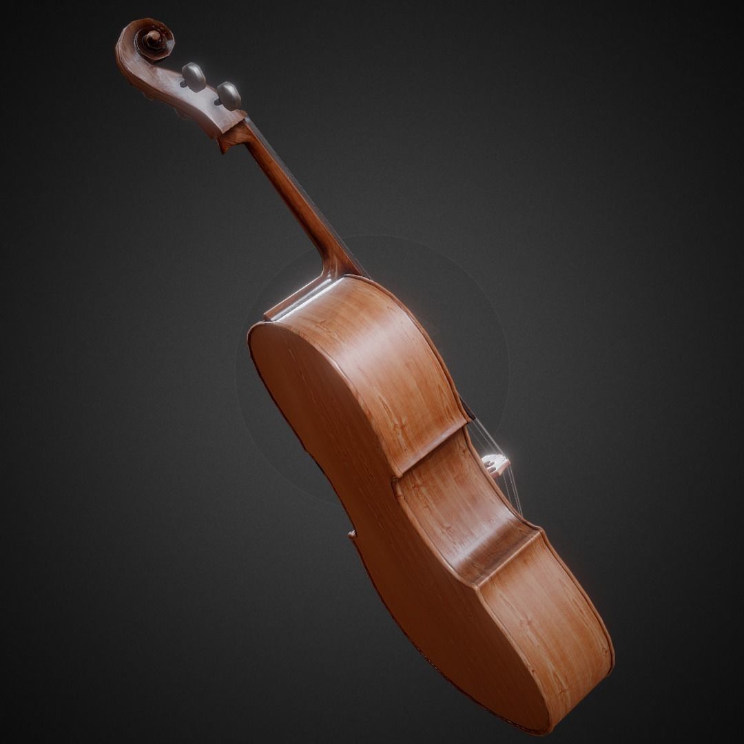 Classic Cello PBR Low-poly 3D model_2