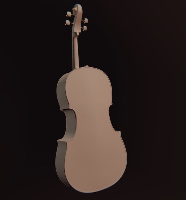 Classic Cello PBR Low-poly 3D model_5