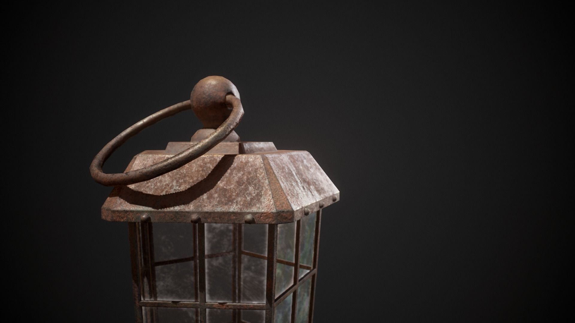 PBR Pirate Lantern Low-poly 3D model_5