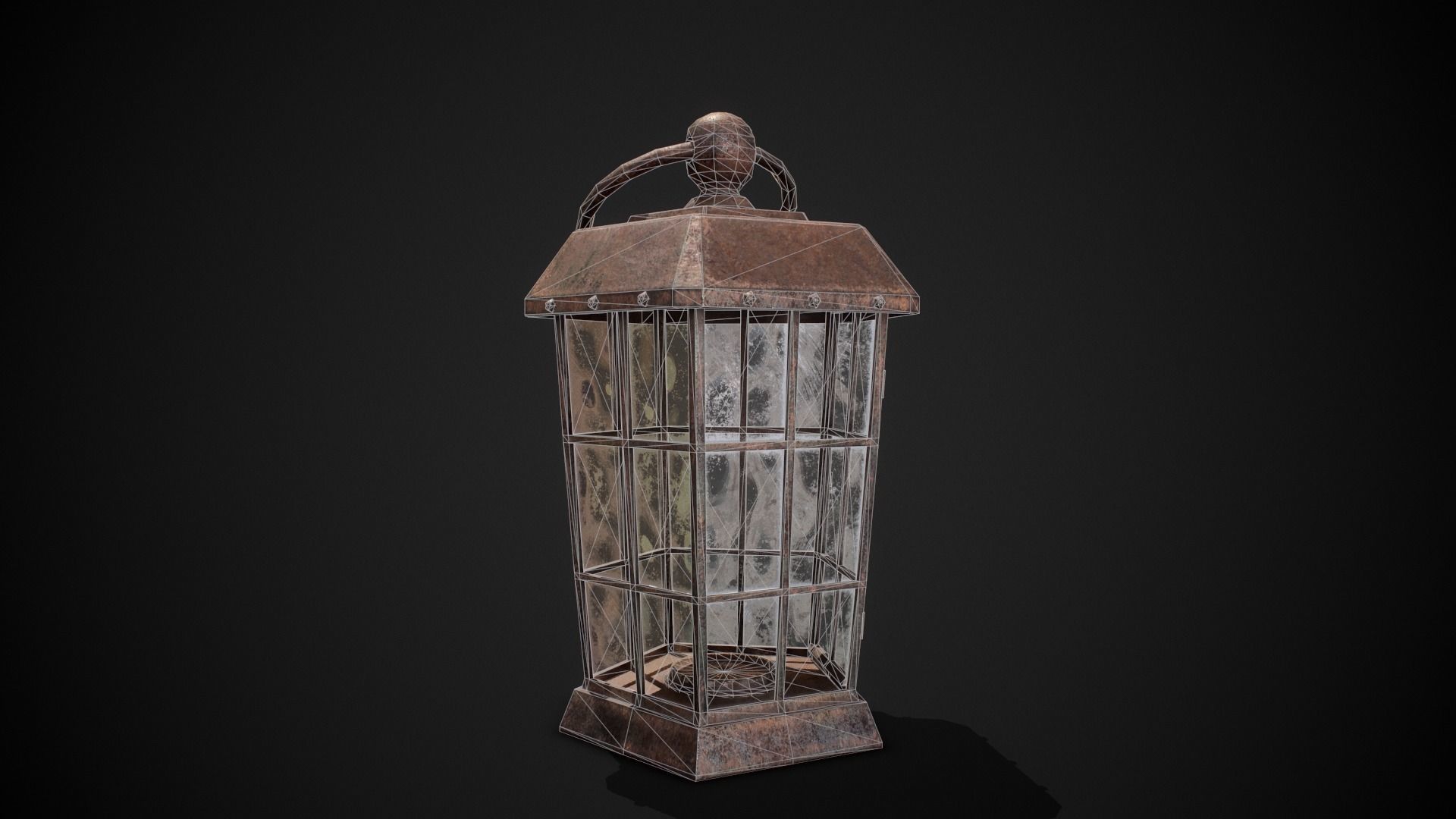 PBR Pirate Lantern Low-poly 3D model_7