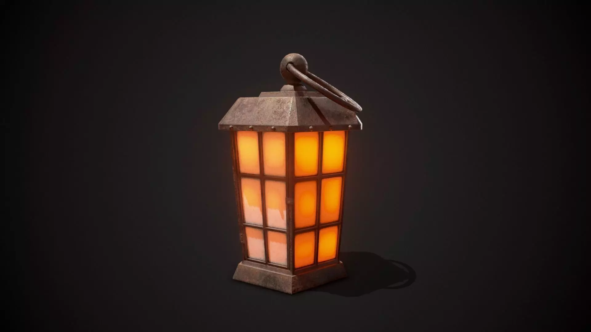 PBR Pirate Lantern Low-poly 3D model_0