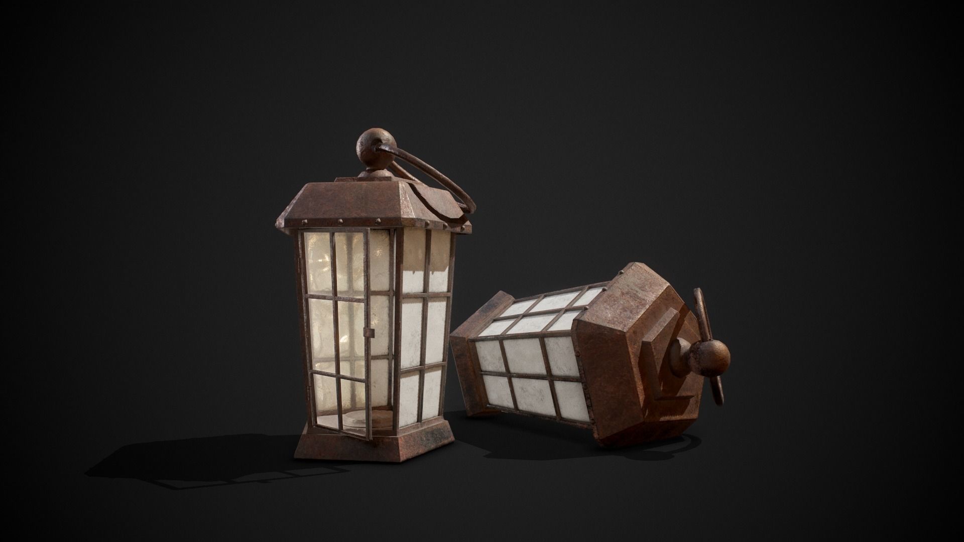PBR Pirate Lantern Low-poly 3D model_3