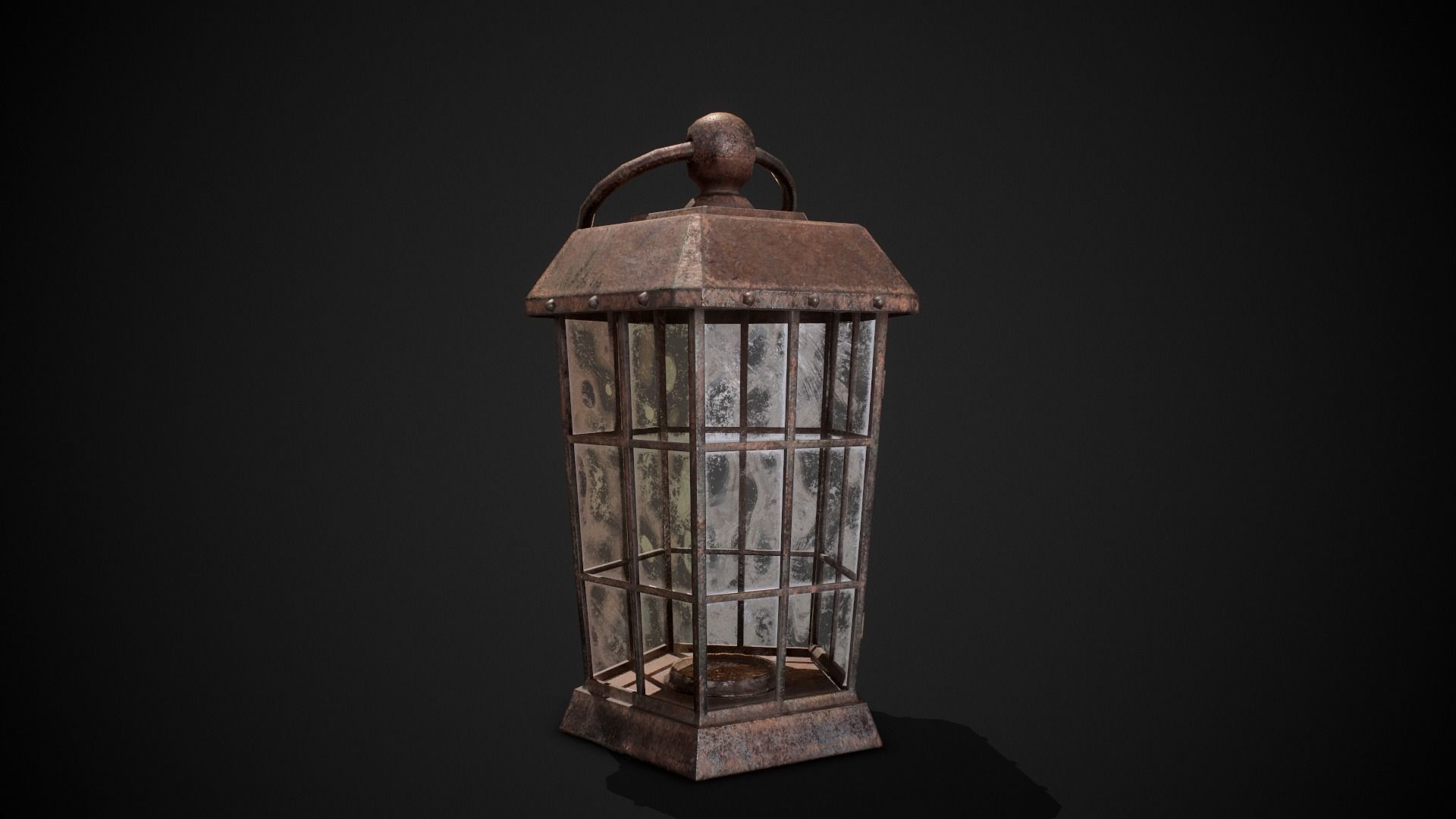 PBR Pirate Lantern Low-poly 3D model_6