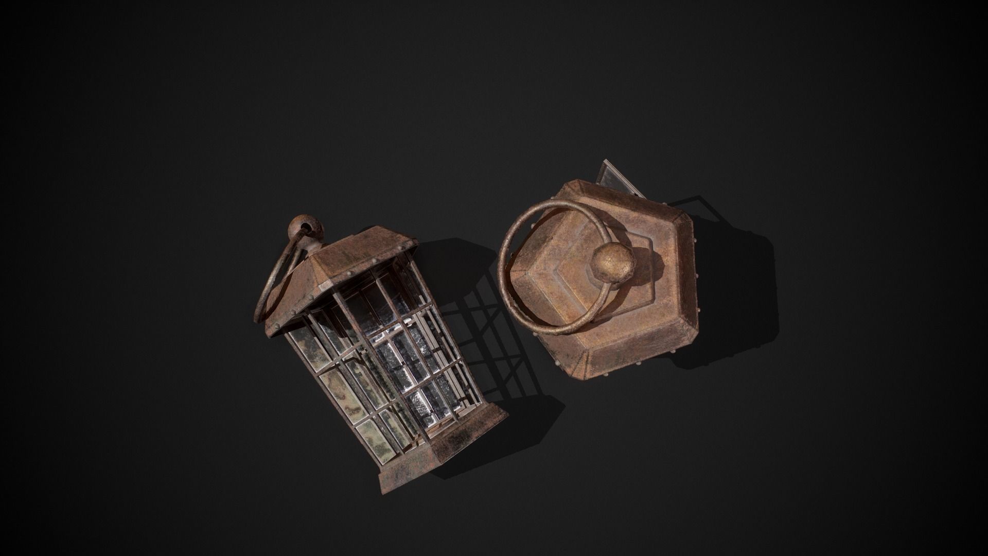 PBR Pirate Lantern Low-poly 3D model_9