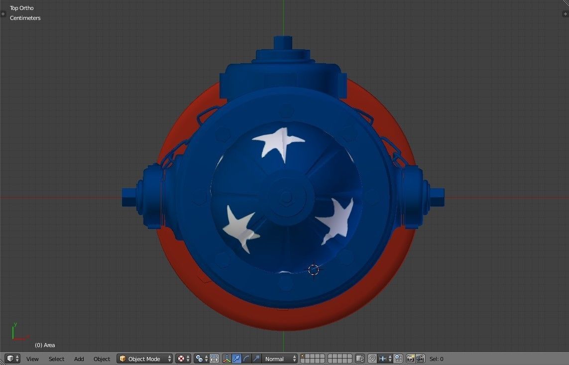 Fire Hydrant 20 - Patriotic American Flag Fireplug 3D model_14