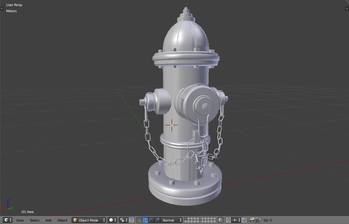 Fire Hydrant 20 - Patriotic American Flag Fireplug 3D model_16