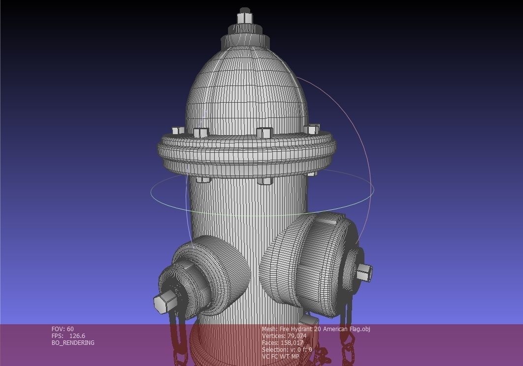 Fire Hydrant 20 - Patriotic American Flag Fireplug 3D model_25