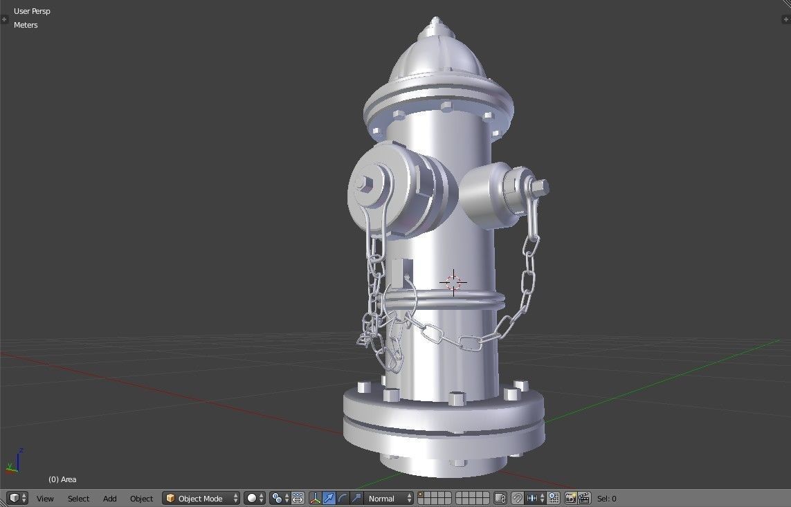 Fire Hydrant 20 - Patriotic American Flag Fireplug 3D model_17