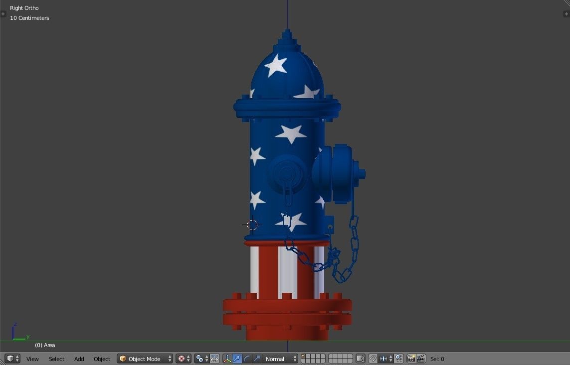 Fire Hydrant 20 - Patriotic American Flag Fireplug 3D model_13