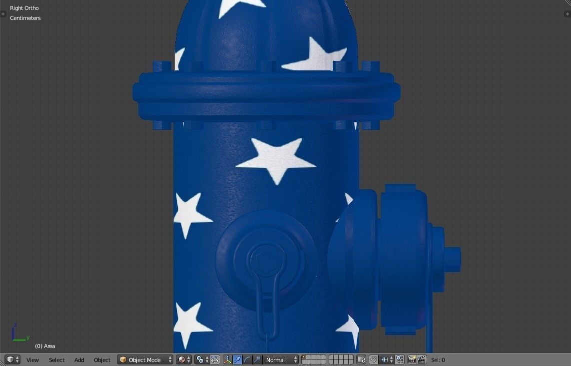 Fire Hydrant 20 - Patriotic American Flag Fireplug 3D model_21