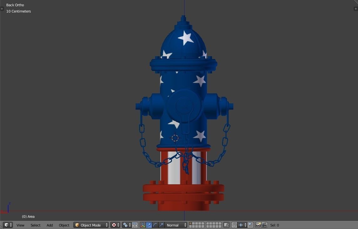 Fire Hydrant 20 - Patriotic American Flag Fireplug 3D model_12