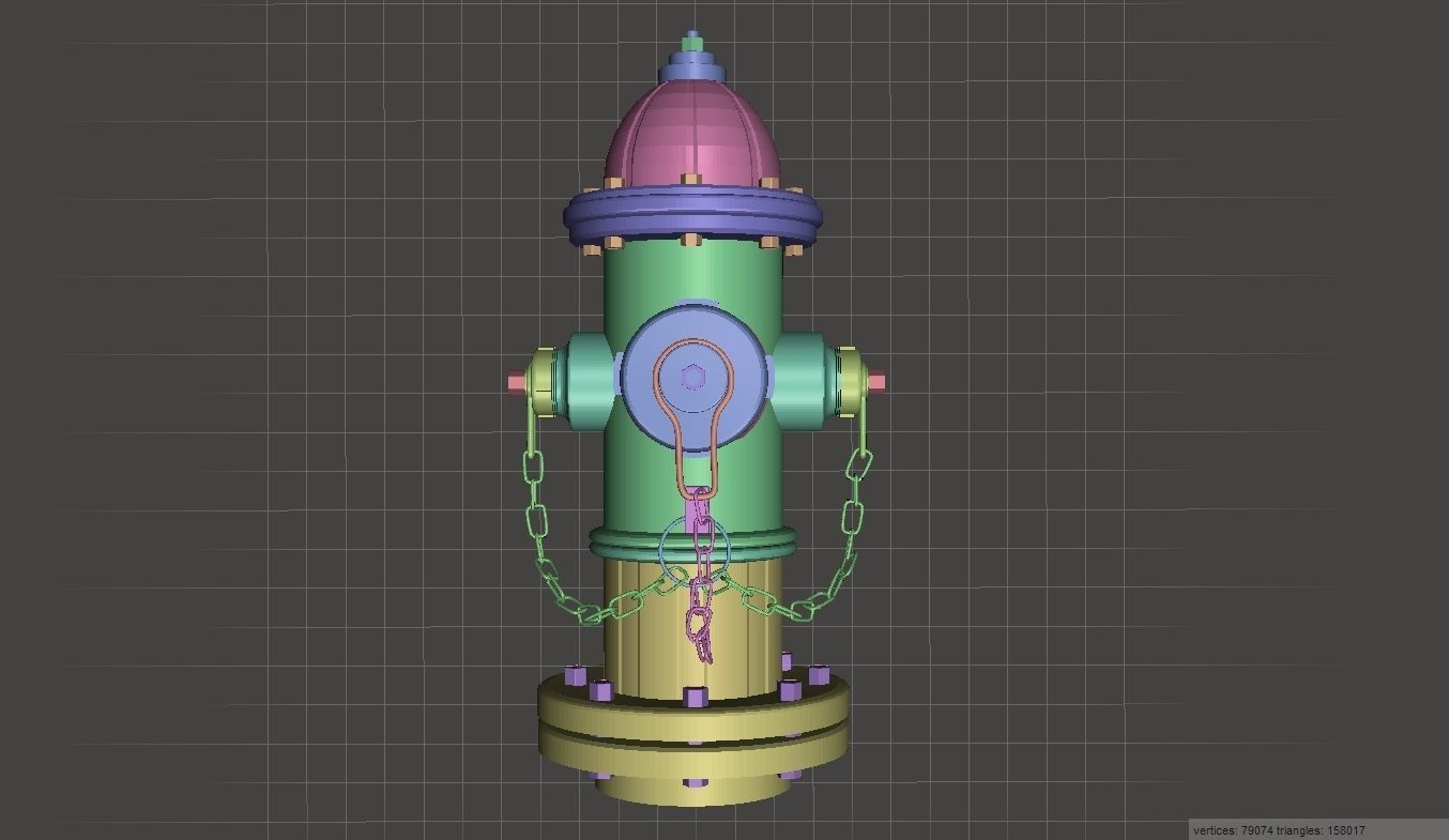 Fire Hydrant 20 - Patriotic American Flag Fireplug 3D model_23