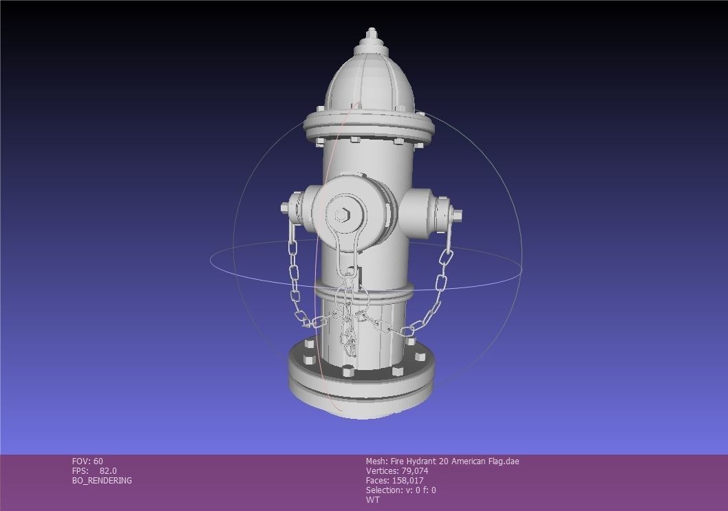 Fire Hydrant 20 - Patriotic American Flag Fireplug 3D model_24