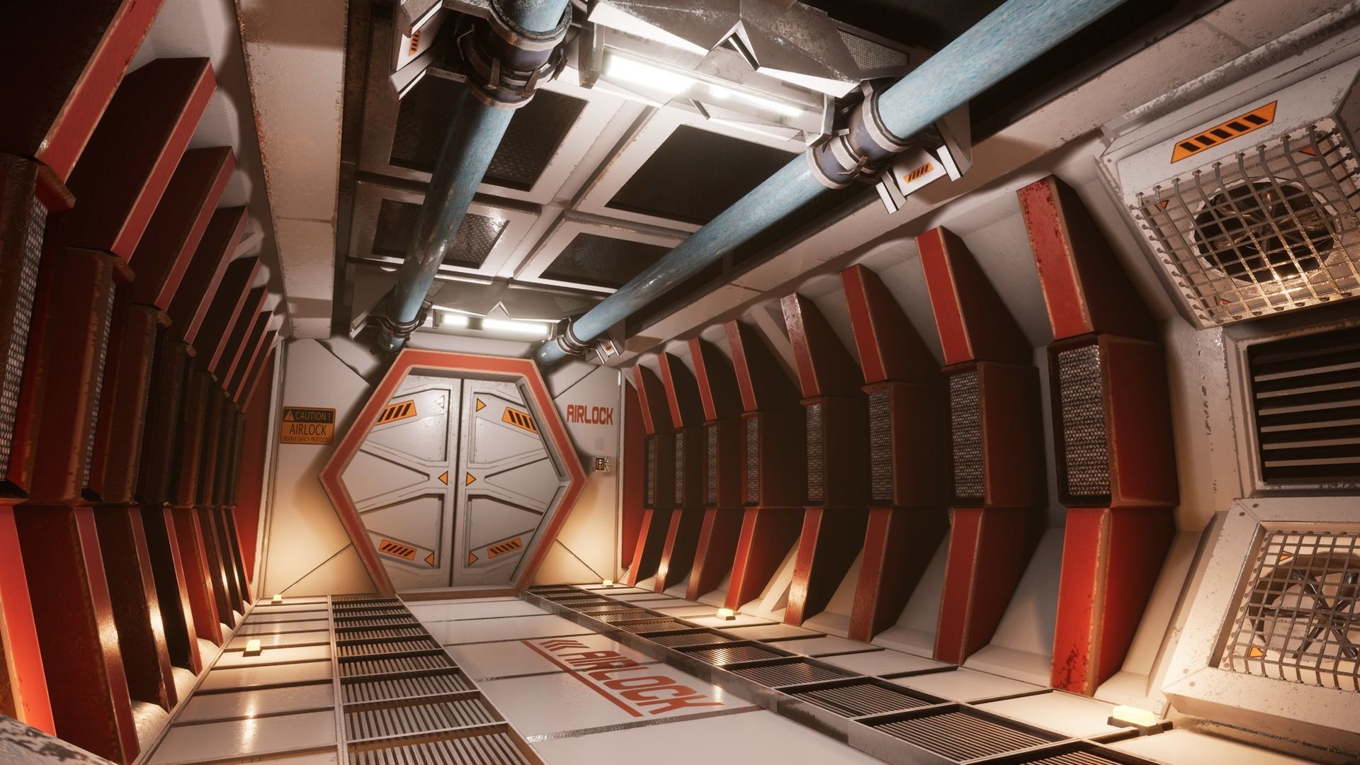 Retro Sci-fi Modular Environment Kitbash Low-poly 3D model_18