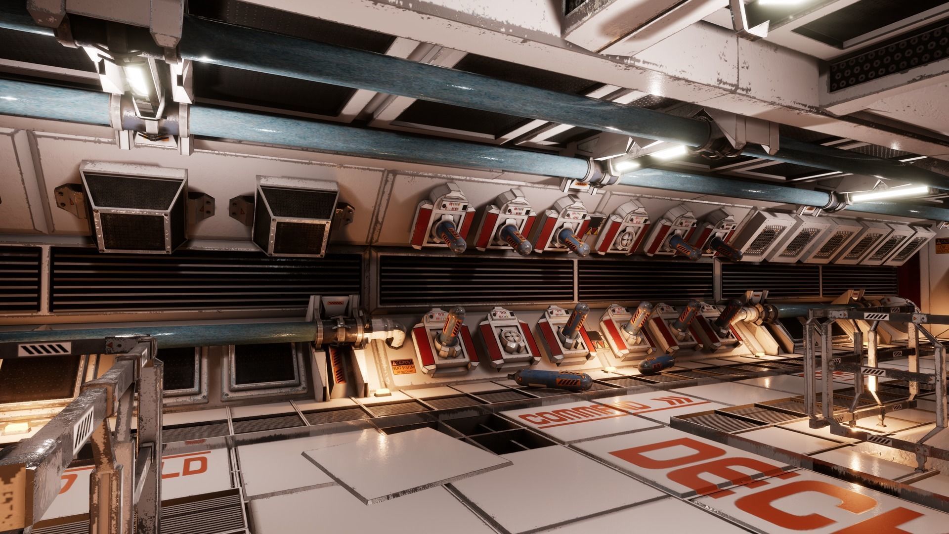 Retro Sci-fi Modular Environment Kitbash Low-poly 3D model_17