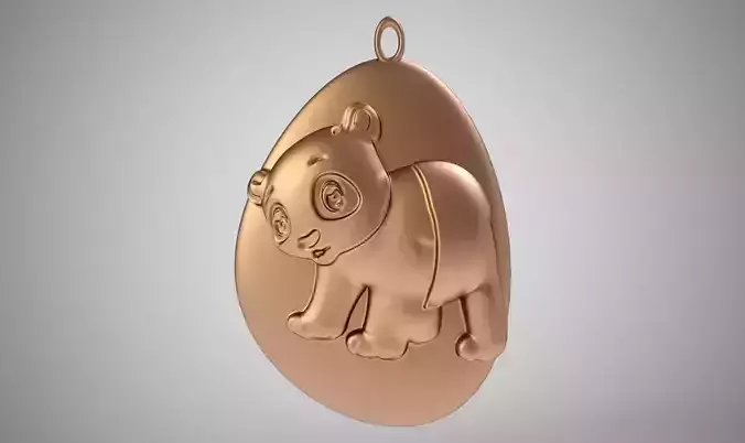 Rock Panda Necklace 3D print model