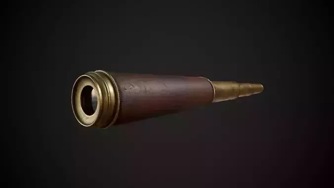 PBR Aged Spyglass Low-poly 3D model