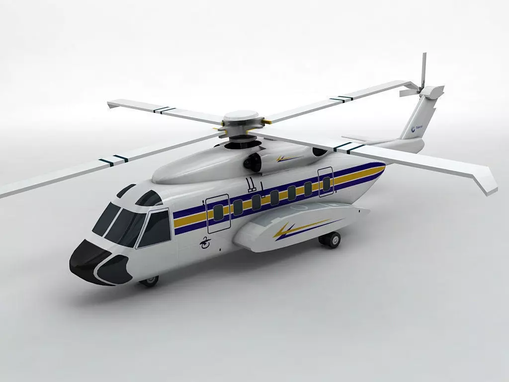  Sikorsky S92 Helicopter -1 Low-poly 3D model_0