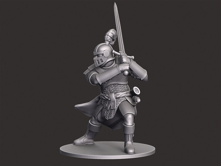 Human Knight Miniature 3D print model_1