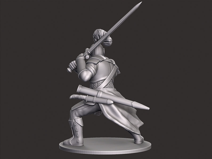 Human Knight Miniature 3D print model_2