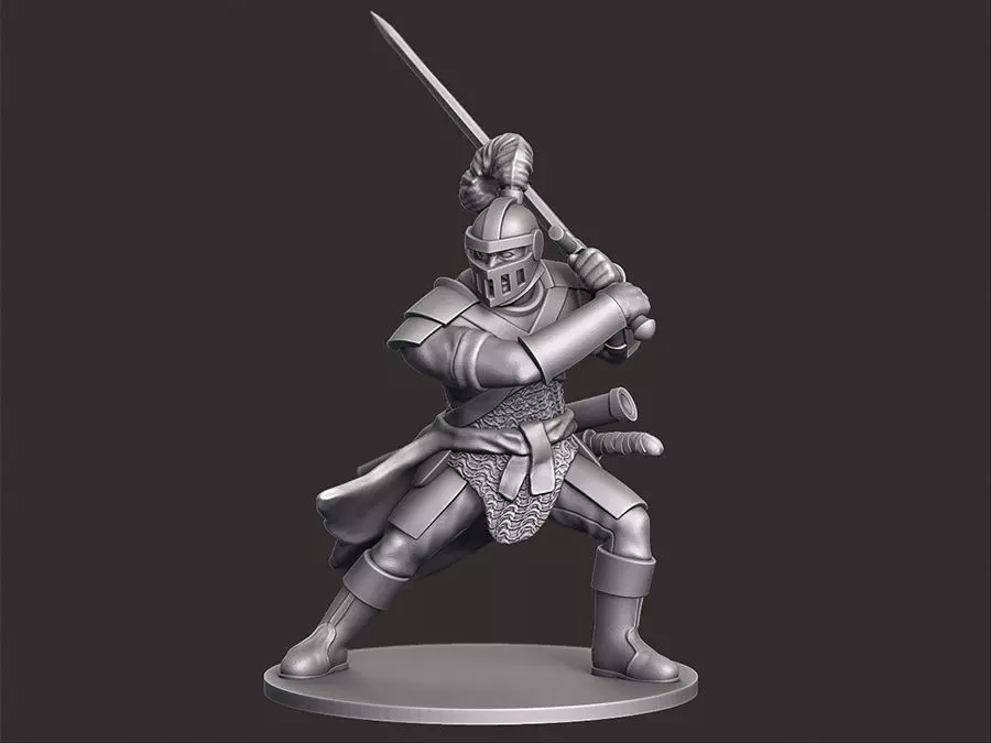 Human Knight Miniature 3D print model_0