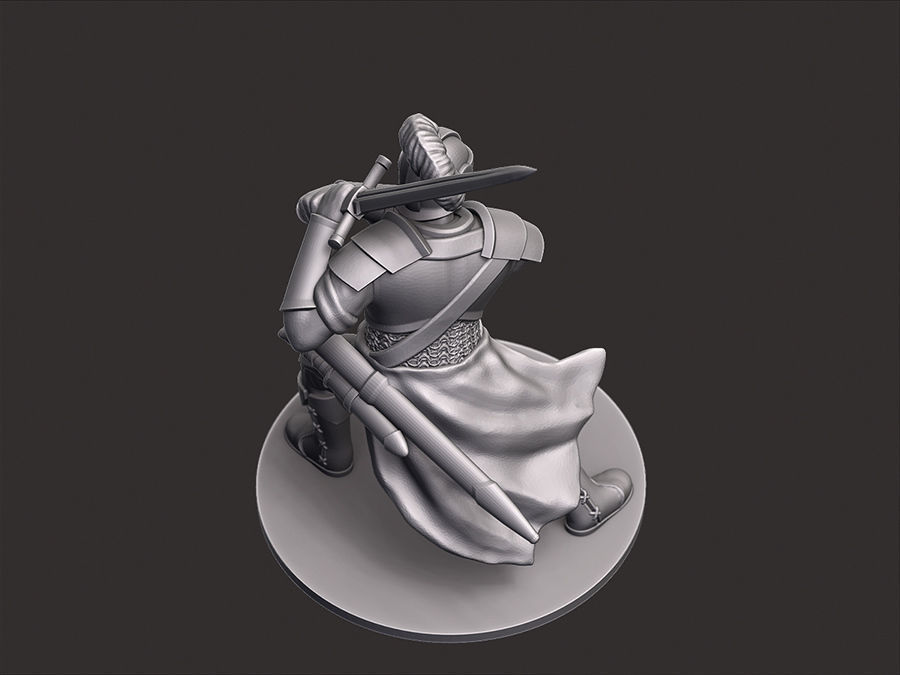 Human Knight Miniature 3D print model_6