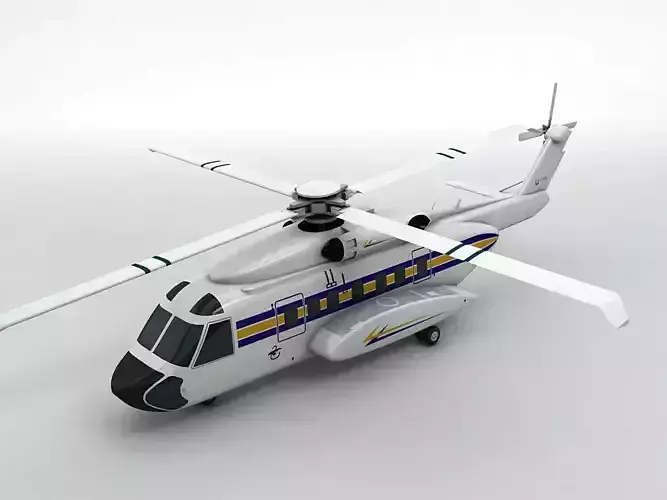 Sikorsky S92 Helicopter -2  Low-poly 3D model