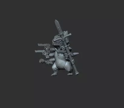 Alien Miniature - Guns and Spear Free 3D print model