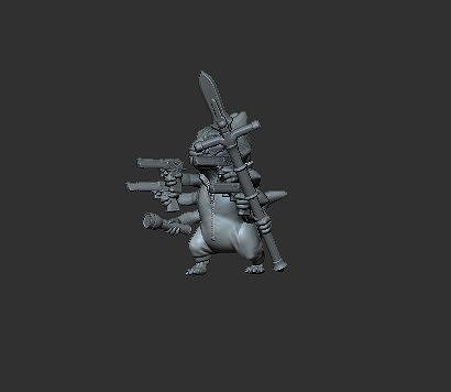 Alien Miniature - Guns and Spear Free 3D print model