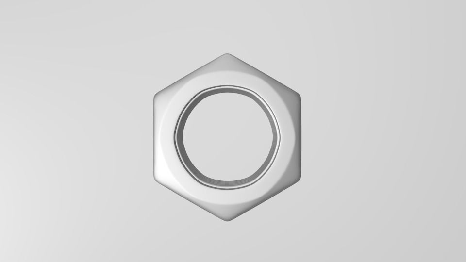 Steel Hex Nut 3D model_5