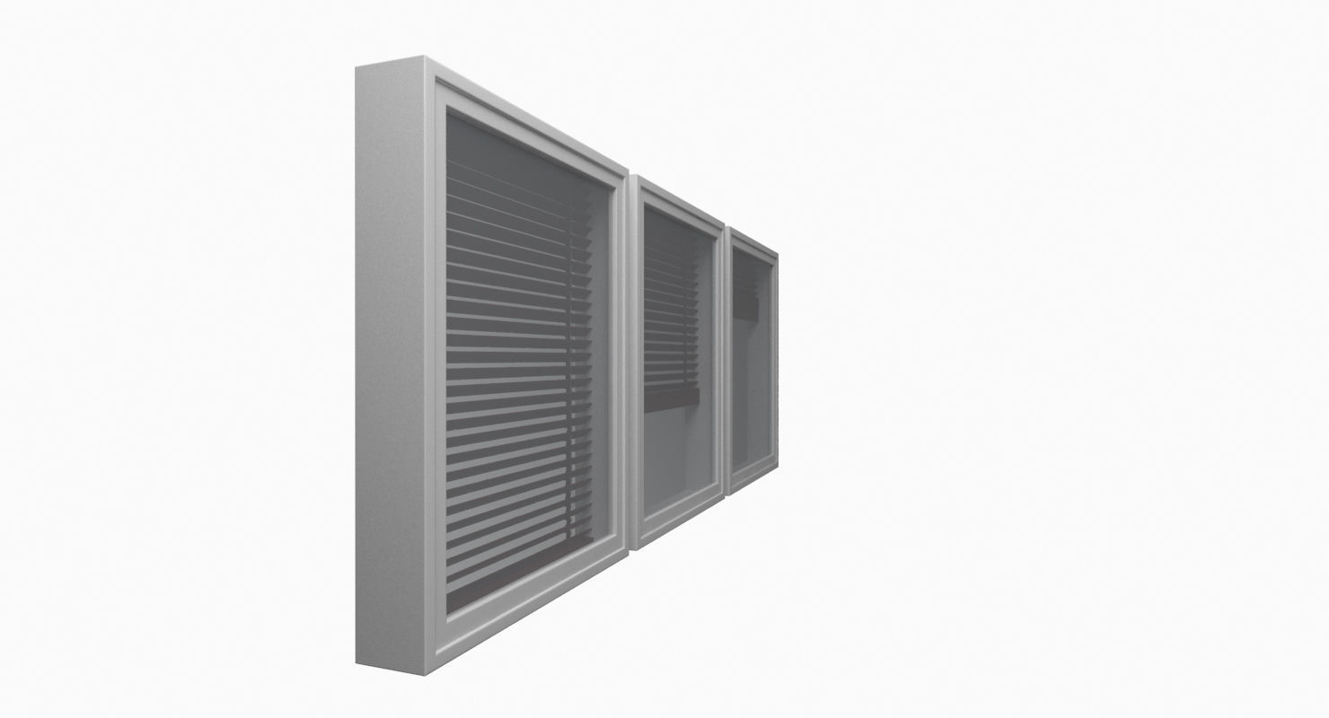 Wood blinds window Low-poly 3D model_25