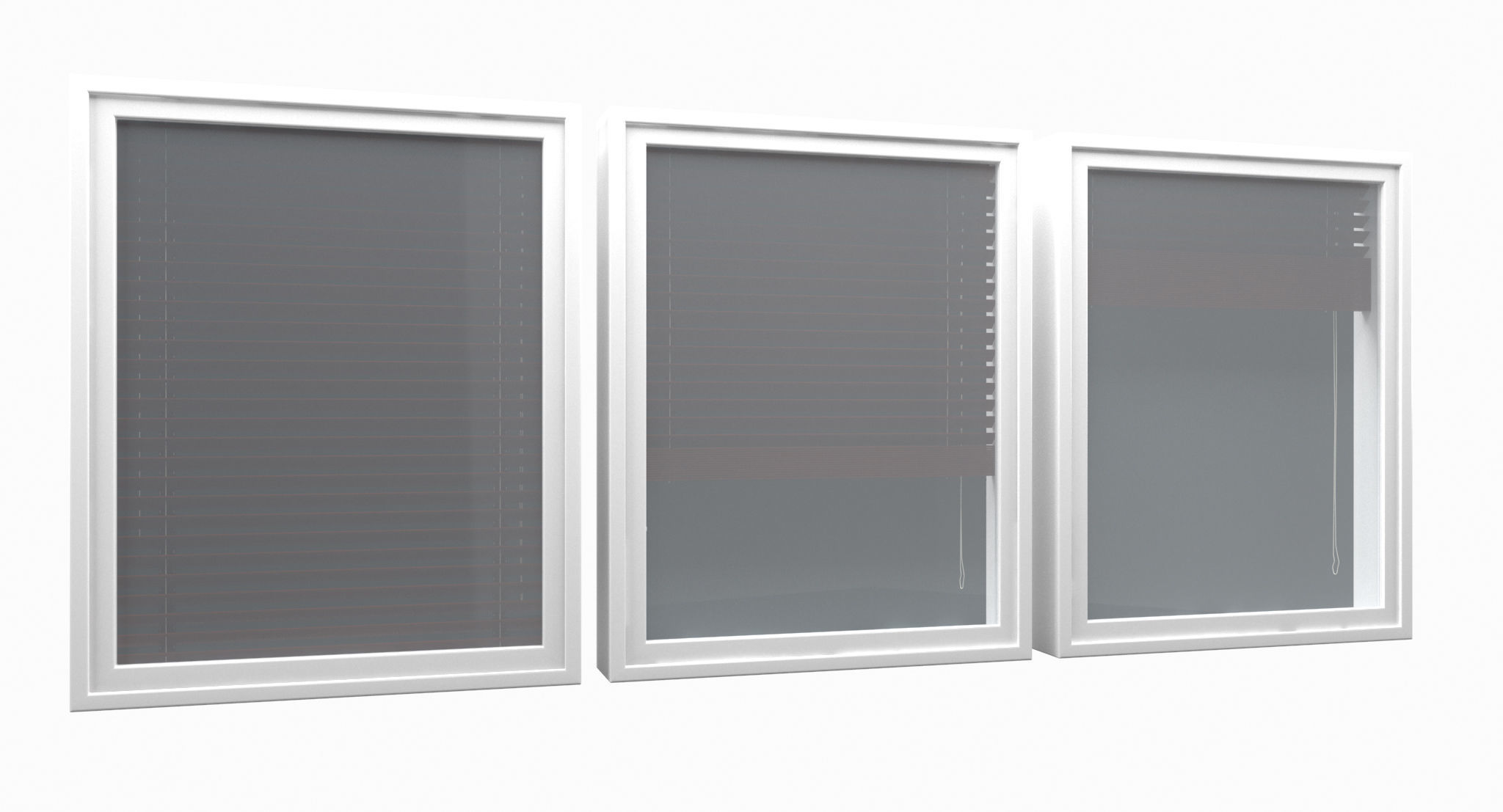 Wood blinds window Low-poly 3D model_5
