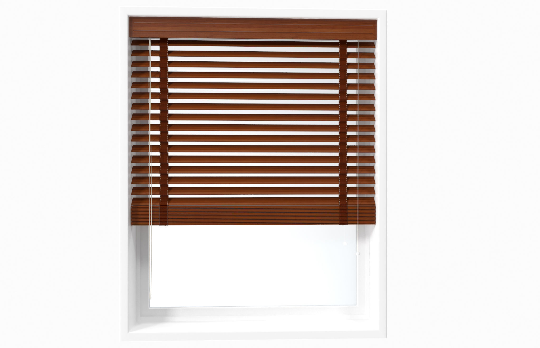 Wood blinds window Low-poly 3D model_10