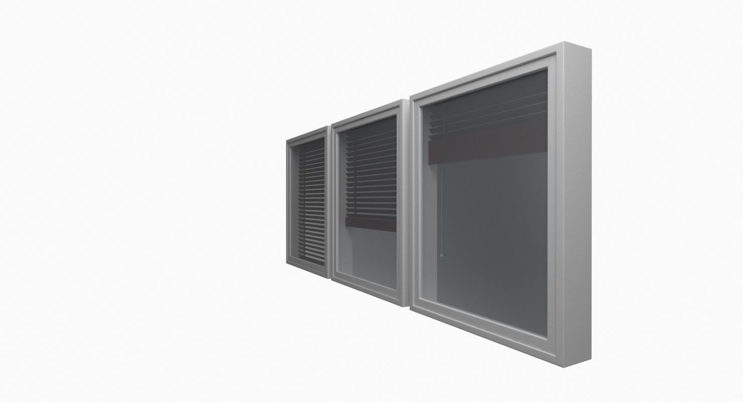 Wood blinds window Low-poly 3D model_18