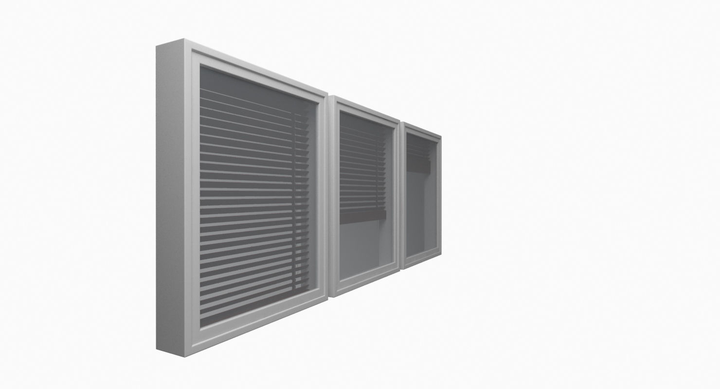 Wood blinds window Low-poly 3D model_24
