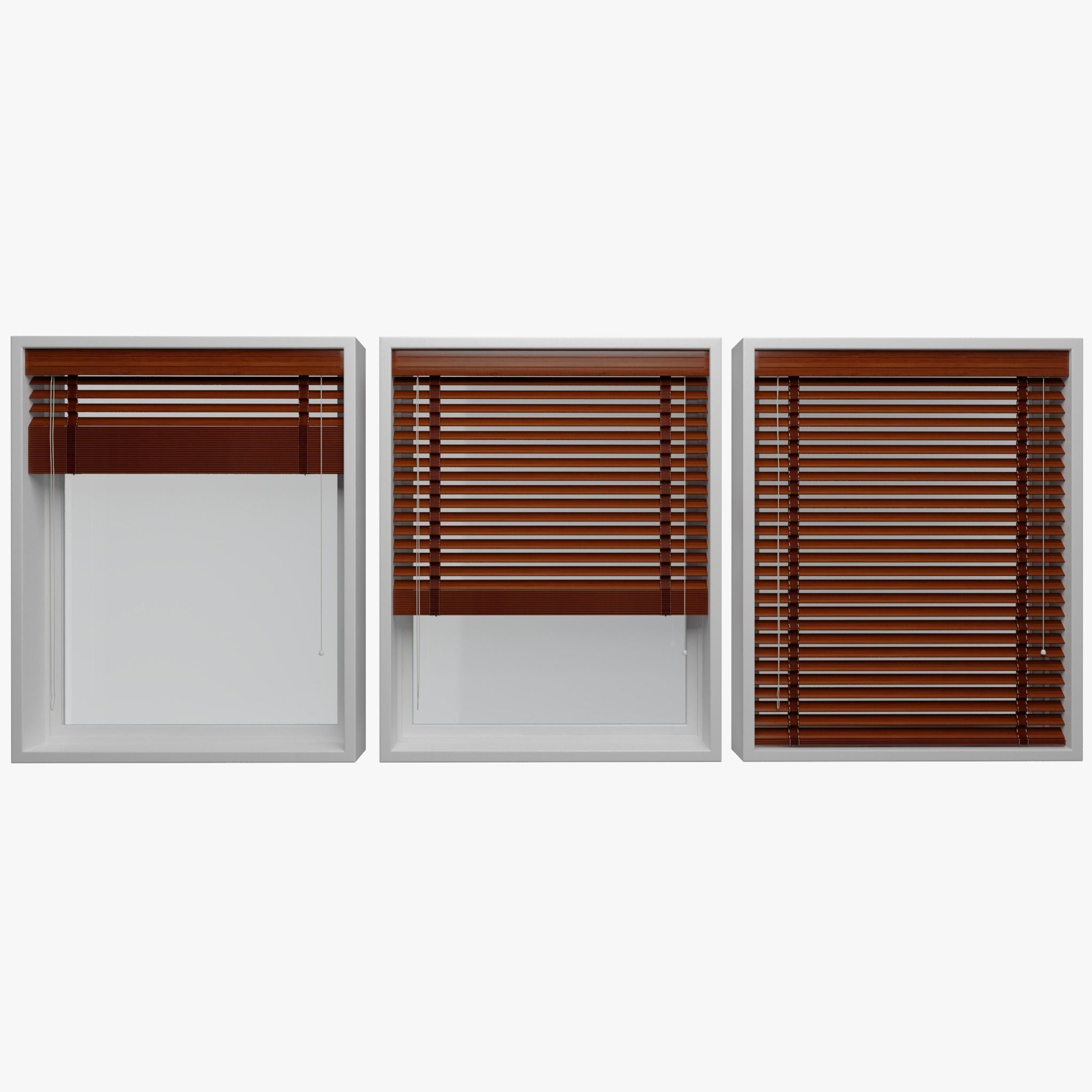 Wood blinds window Low-poly 3D model_3
