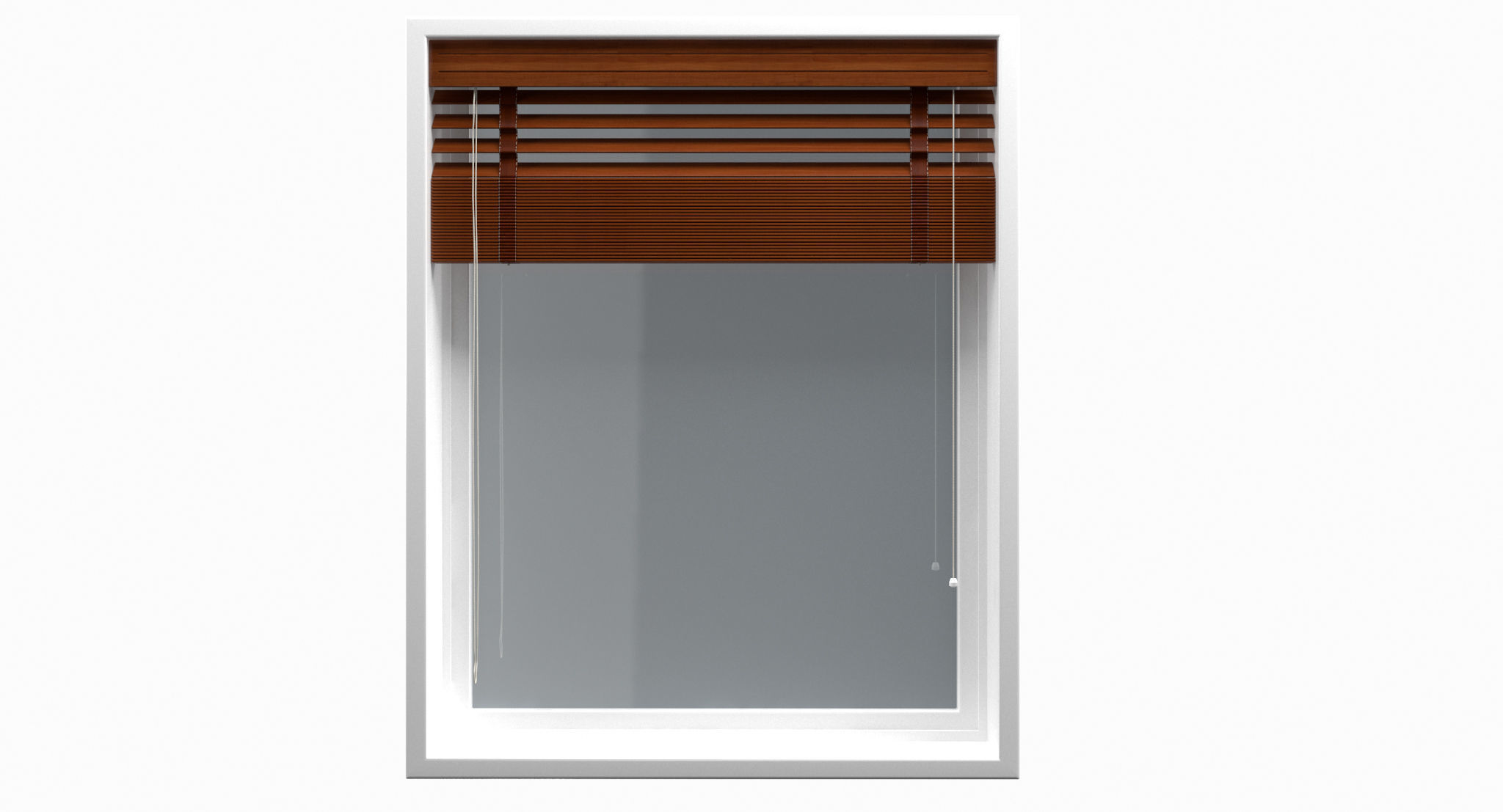 Wood blinds window Low-poly 3D model_12