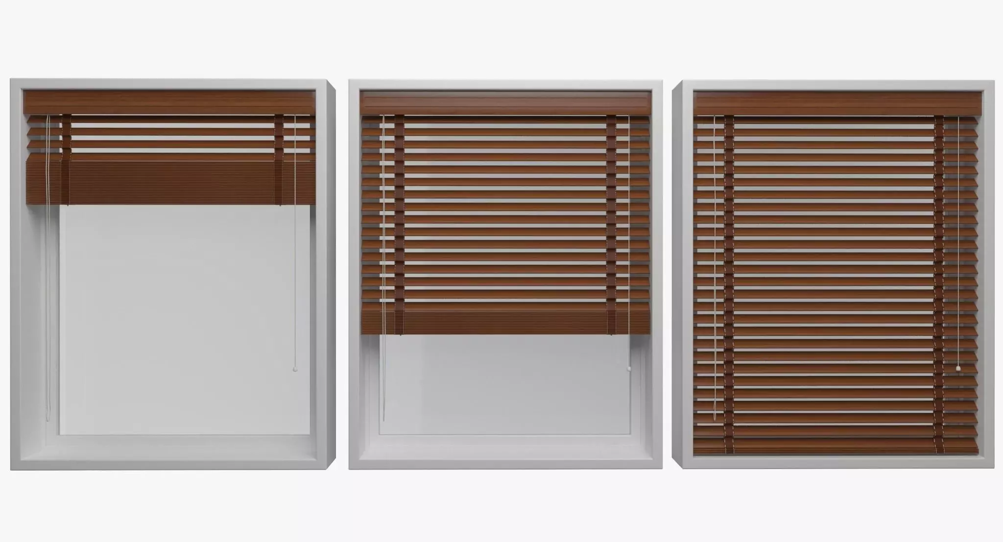 Wood blinds window Low-poly 3D model_0