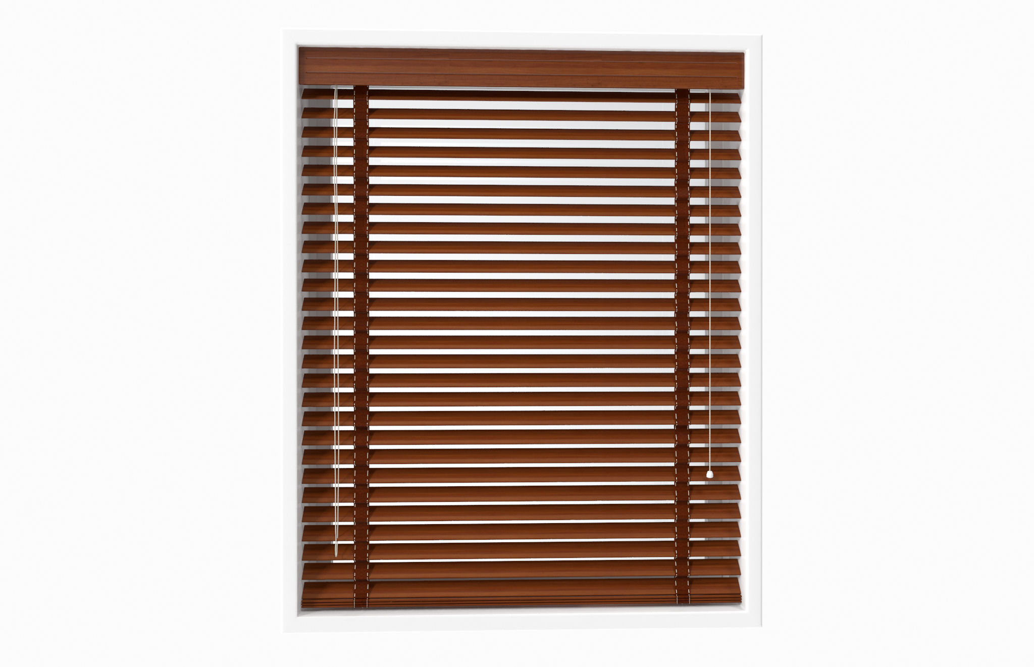 Wood blinds window Low-poly 3D model_8