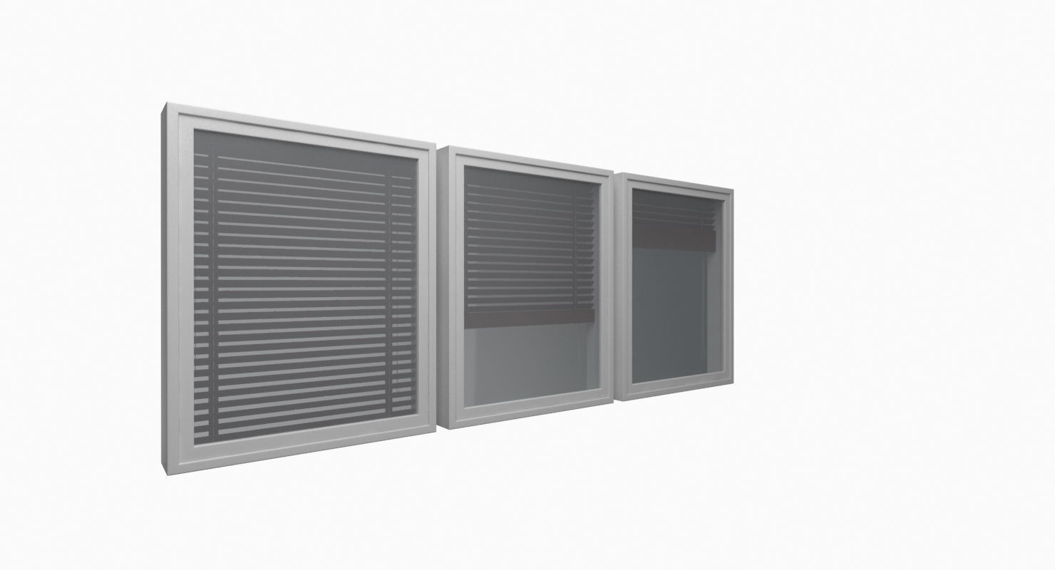 Wood blinds window Low-poly 3D model_23